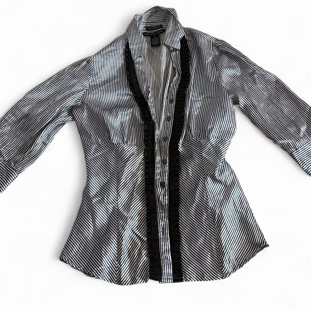 Antilia Femme Black and White Striped Blazer